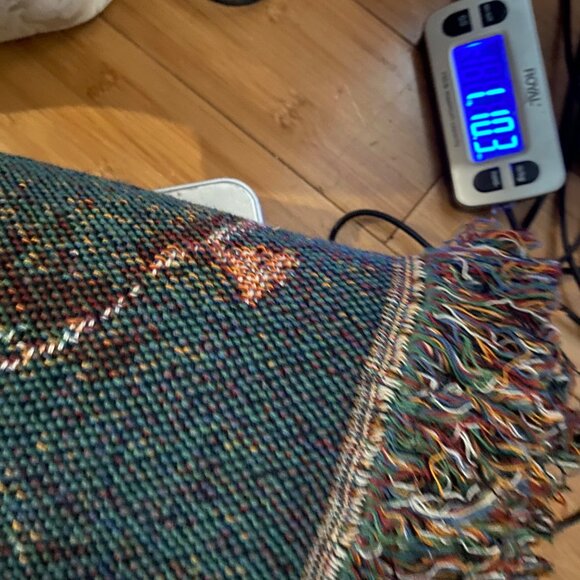 Cheri Blum Leaping Deer Tapestry Throw Blanket Afghan 58x48 Cotton Reversible - Picture 7 of 7